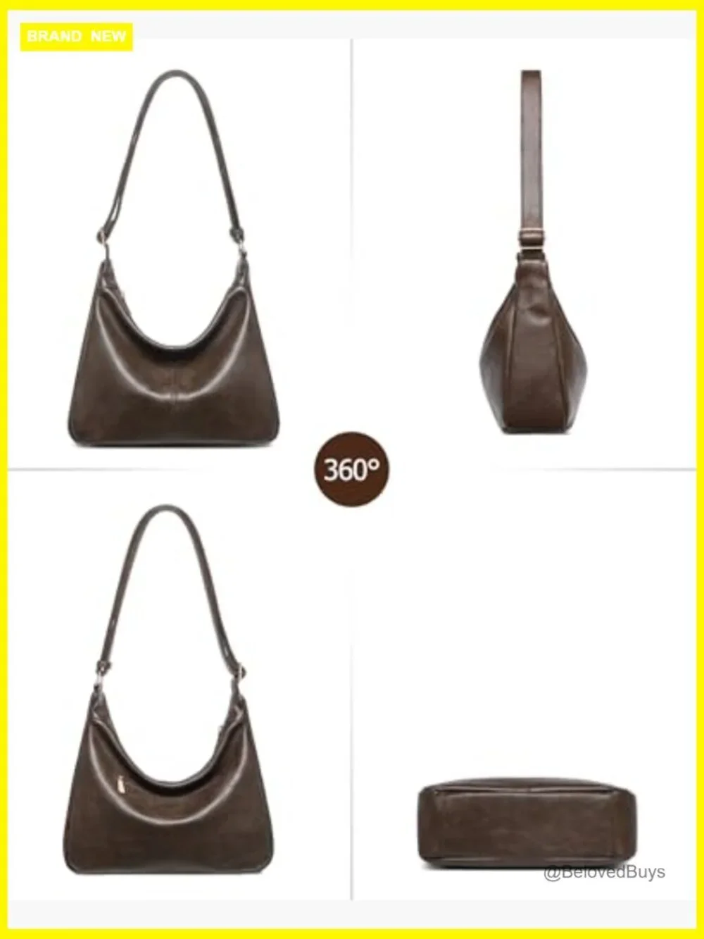 Soft Vegan Leather Hobo Bag Slouchy Crossbody Shoulder Tote Set with Mini Pouch